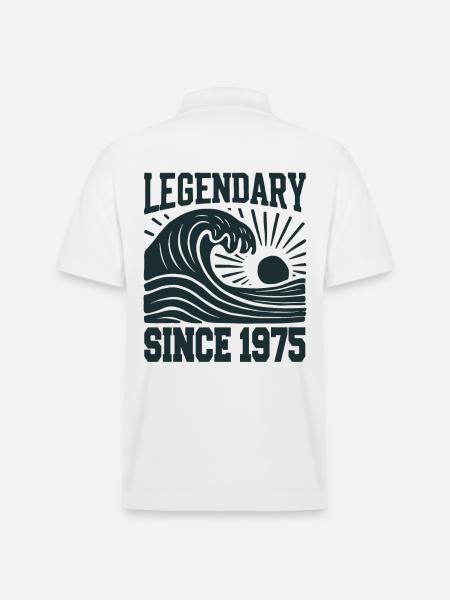 Legendary since 1975 Birthday Wave - Stanley/Stella Unisex Organic Polo Shirt PREPSTER - white