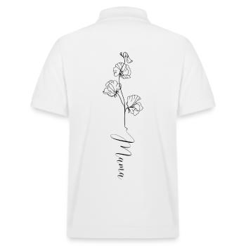 Geburtsblume Klatschmohn - Symbol für den August - Stanley/Stella Unisex Bio-Poloshirt PREPSTER - Weiß - Hinten - Andy (188cm)