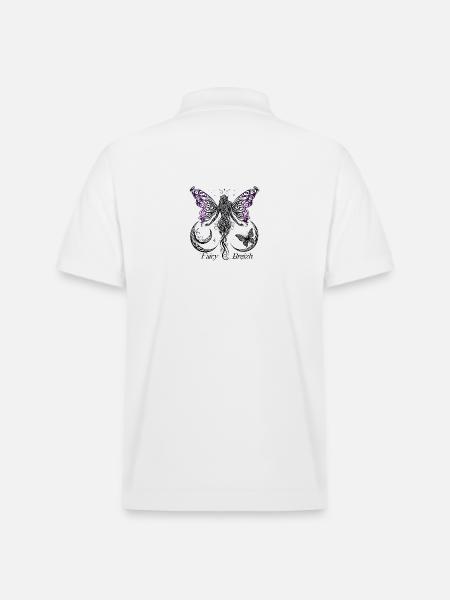 The Mischievous Fairy by FairyBreizh - Stanley/Stella Unisex Organic Polo Shirt PREPSTER - white