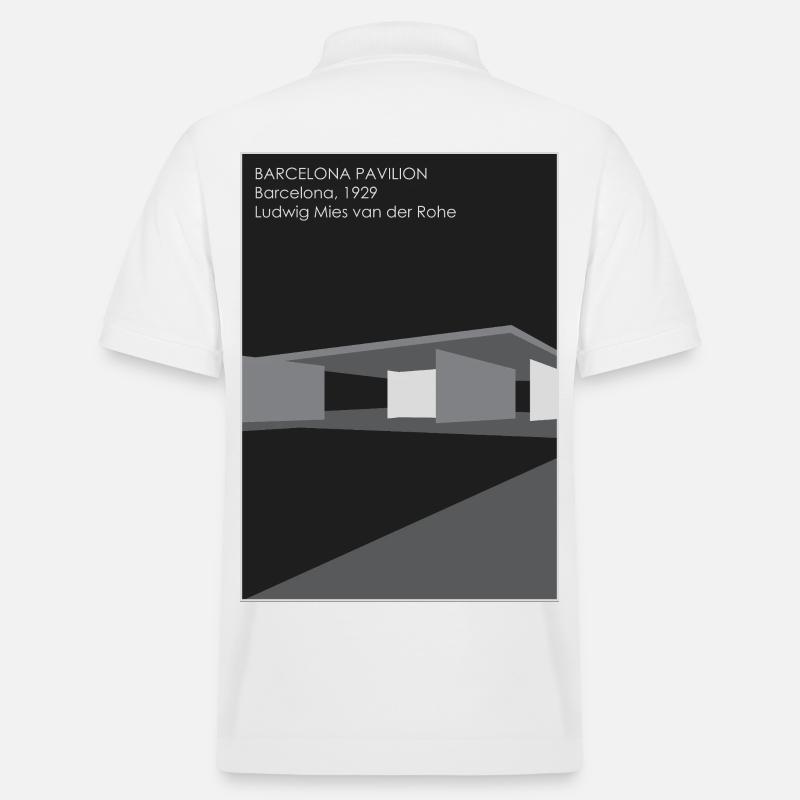 Moderne Architektur: Barcelona Pavillon - Stanley/Stella Unisex Bio-Poloshirt PREPSTER - Weiß