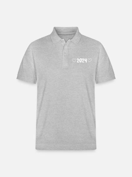 2024 Heart - Stanley/Stella Unisex Organic Polo Shirt PREPSTER - heather grey