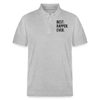 Best Rapper Ever - Stanley/Stella Unisex Bio-Poloshirt PREPSTER - Grau meliert - Vorne - Roxy (174cm) & Andy (188cm)