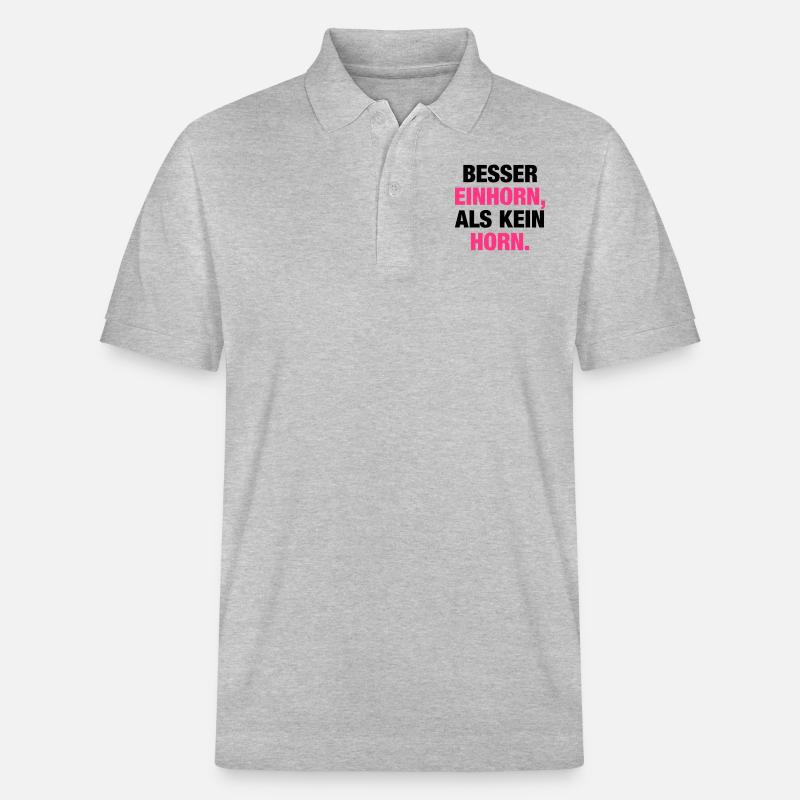 Besser Einhorn... - Stanley/Stella Unisex Bio-Poloshirt PREPSTER - Grau meliert