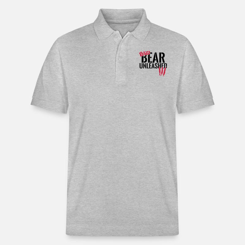 Wilder Bär entfesselt - Stanley/Stella Unisex Bio-Poloshirt PREPSTER - Grau meliert