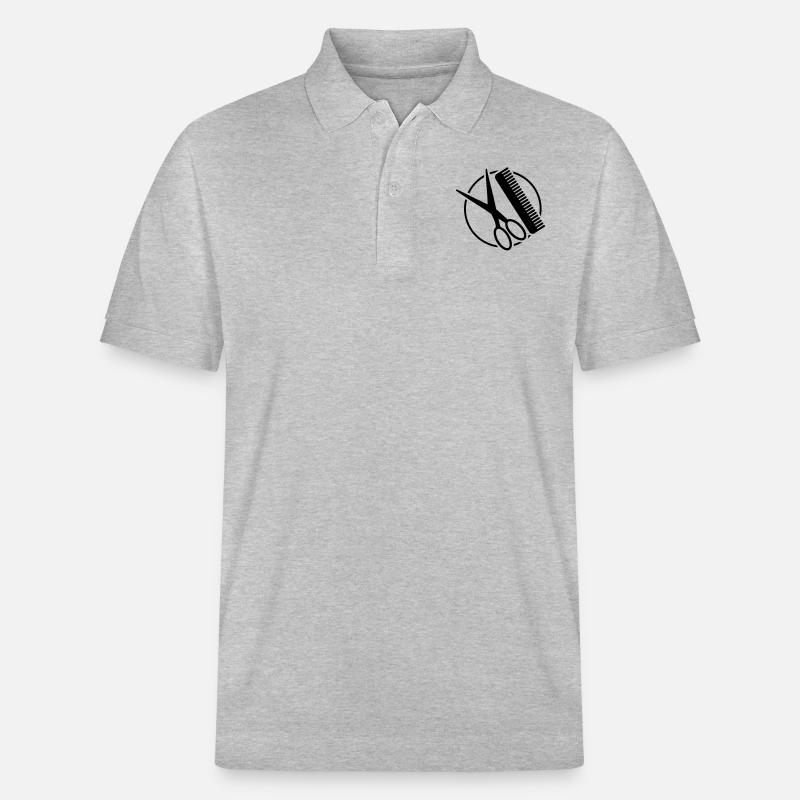 schere_kam_logo_pa1 - Stanley/Stella Unisex Bio-Poloshirt PREPSTER - Grau meliert
