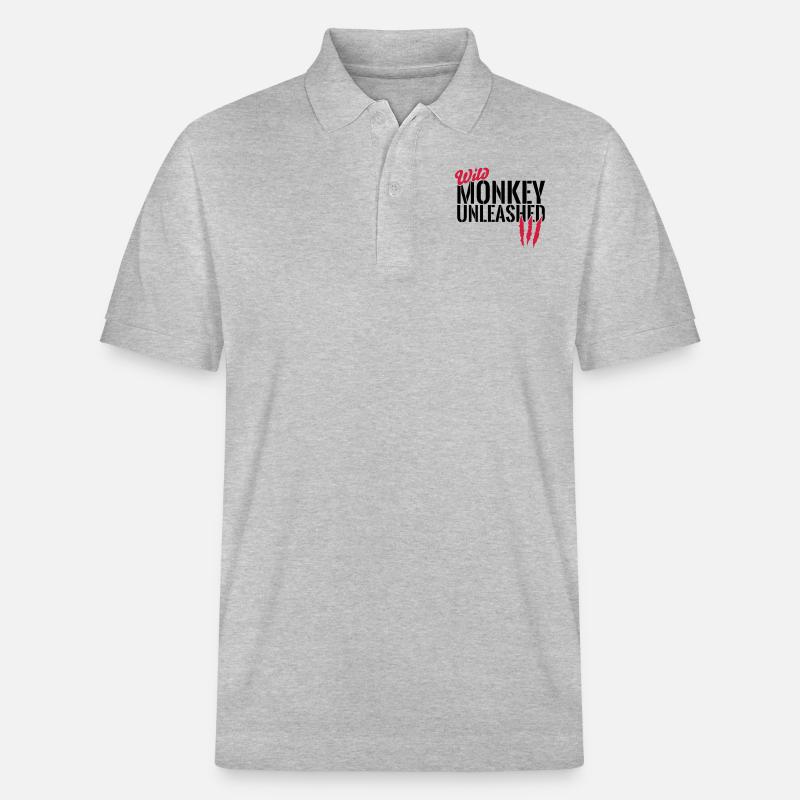 Wild monkey unleashed - Stanley/Stella Unisex Organic Polo Shirt PREPSTER - heather grey