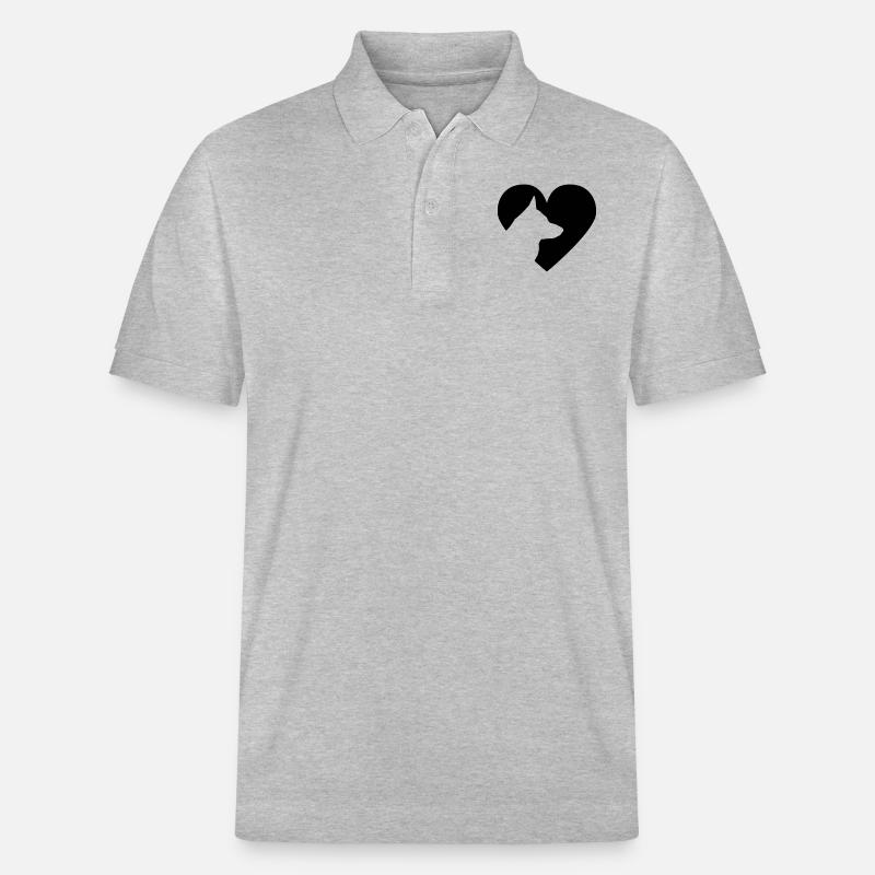 Herz mit Schäferhund Vector - Stanley/Stella Unisex Bio-Poloshirt PREPSTER - Grau meliert