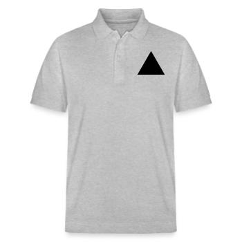 Minimalistic triangle - Stanley/Stella Unisex Organic Polo Shirt PREPSTER - heather grey - Front - Roxy (174cm) & Andy (188cm)