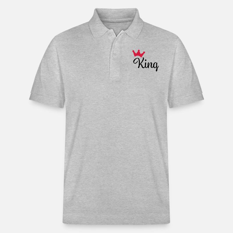 King mit Krone - Stanley/Stella Unisex Bio-Poloshirt PREPSTER - Grau meliert