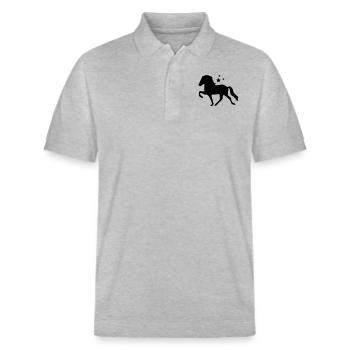 Tölter mit Sternchen - Stanley/Stella Unisex Bio-Poloshirt PREPSTER - Grau meliert - Vorne - Roxy (174cm) & Andy (188cm)