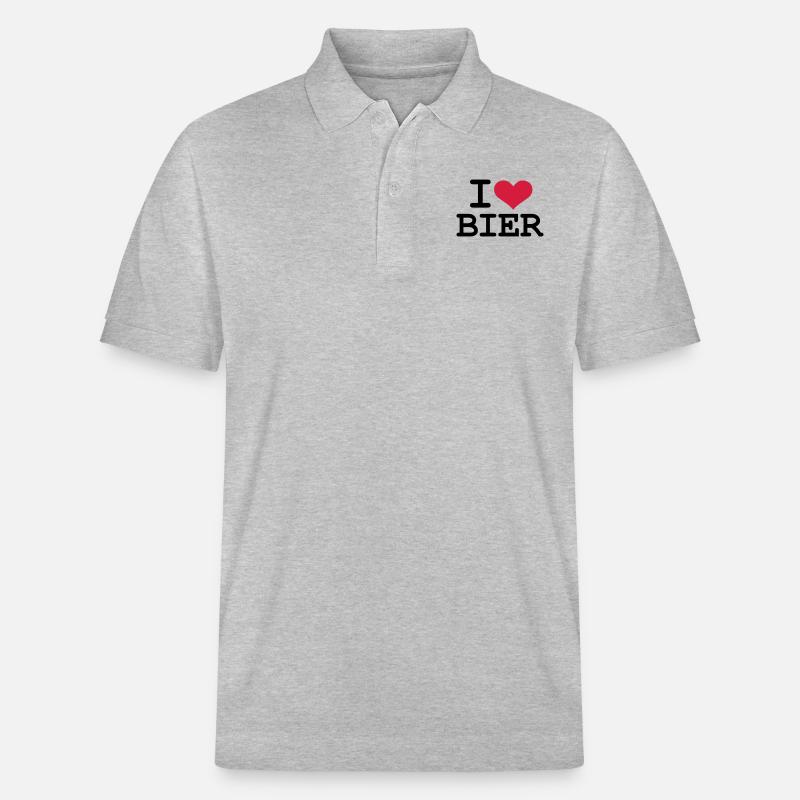 I - love - Bier - Stanley/Stella Unisex Bio-Poloshirt PREPSTER - Grau meliert
