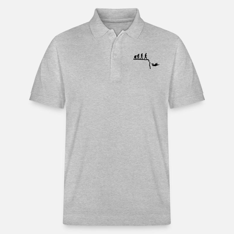 base jumping evolution - Stanley/Stella Unisex Organic Polo Shirt PREPSTER - heather grey