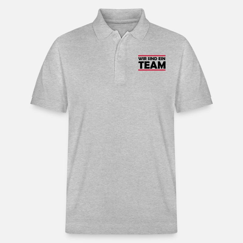 wir_sind_ein_team_02 - Stanley/Stella Unisex Bio-Poloshirt PREPSTER - Grau meliert
