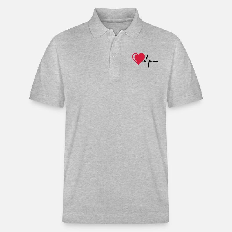 Herz mit Puls - Stanley/Stella Unisex Bio-Poloshirt PREPSTER - Grau meliert