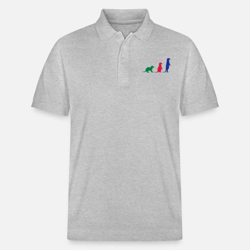 Erdmännchen drei vektor - Stanley/Stella Unisex Bio-Poloshirt PREPSTER - Grau meliert
