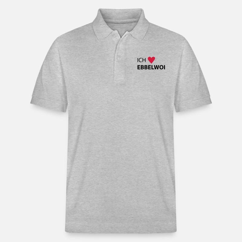 Ich liebe Ebbelwoi FFM - Stanley/Stella Unisex Bio-Poloshirt PREPSTER - Grau meliert
