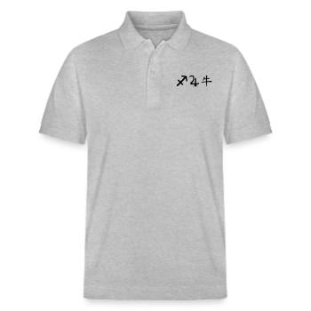 Sagittarius Jupiter Ox - Stanley/Stella Unisex Organic Polo Shirt PREPSTER - heather grey - Front - Roxy (174cm) & Andy (188cm)
