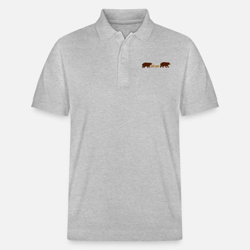Famille de l’ours de bébé - Polo PREPSTER bio Stanley/Stella Unisexe - gris chiné