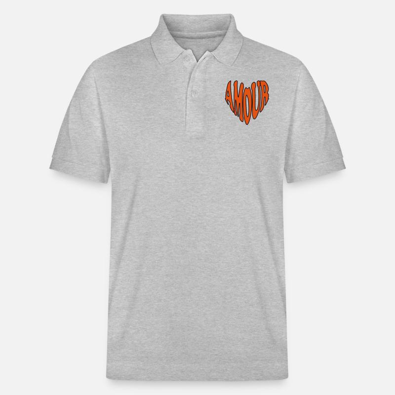 AMOUR Herz - Stanley/Stella Unisex Bio-Poloshirt PREPSTER - Grau meliert