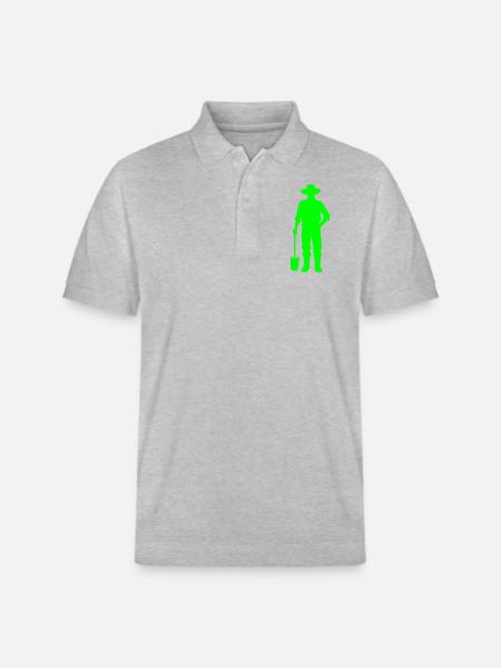 Farmer Farmer Icon - Stanley/Stella Unisex Organic Polo Shirt PREPSTER - heather grey