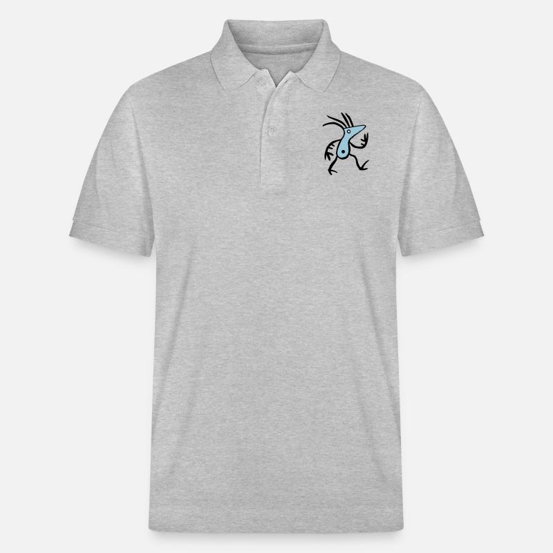 Créature bleue abstraite - Polo PREPSTER bio Stanley/Stella Unisexe - gris chiné