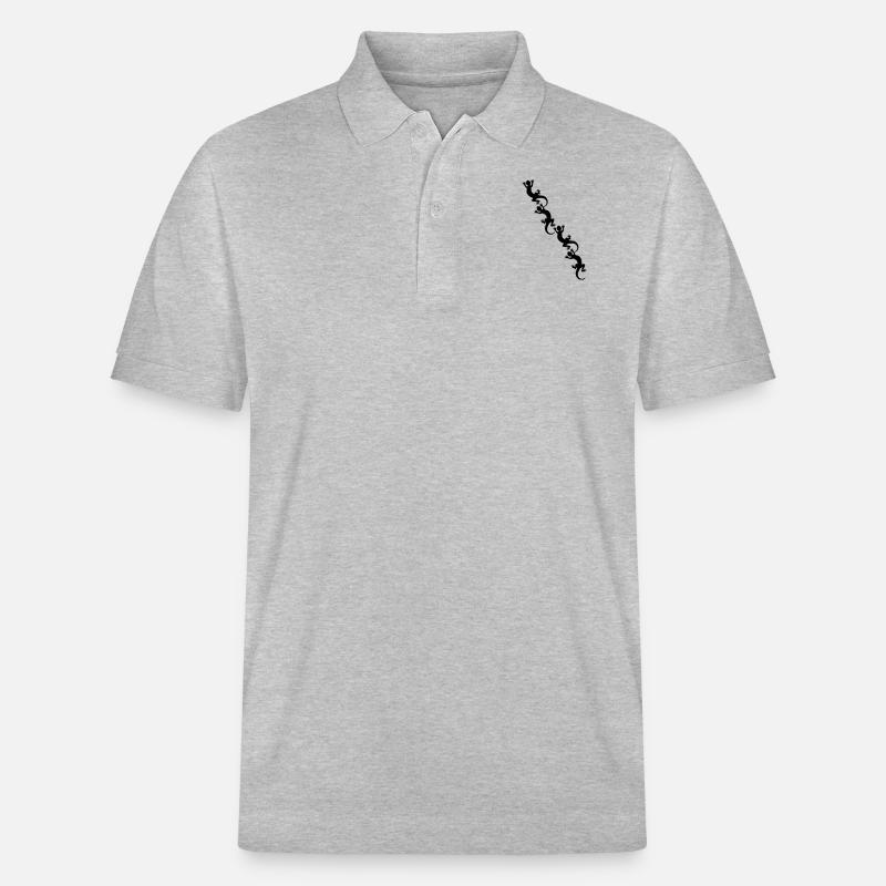 Lizards / Geckos / Echsen - Stanley/Stella Unisex Bio-Poloshirt PREPSTER - Grau meliert