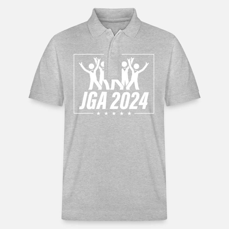Junggesellen Abschied 2024 - Stanley/Stella Unisex Bio-Poloshirt PREPSTER - Grau meliert