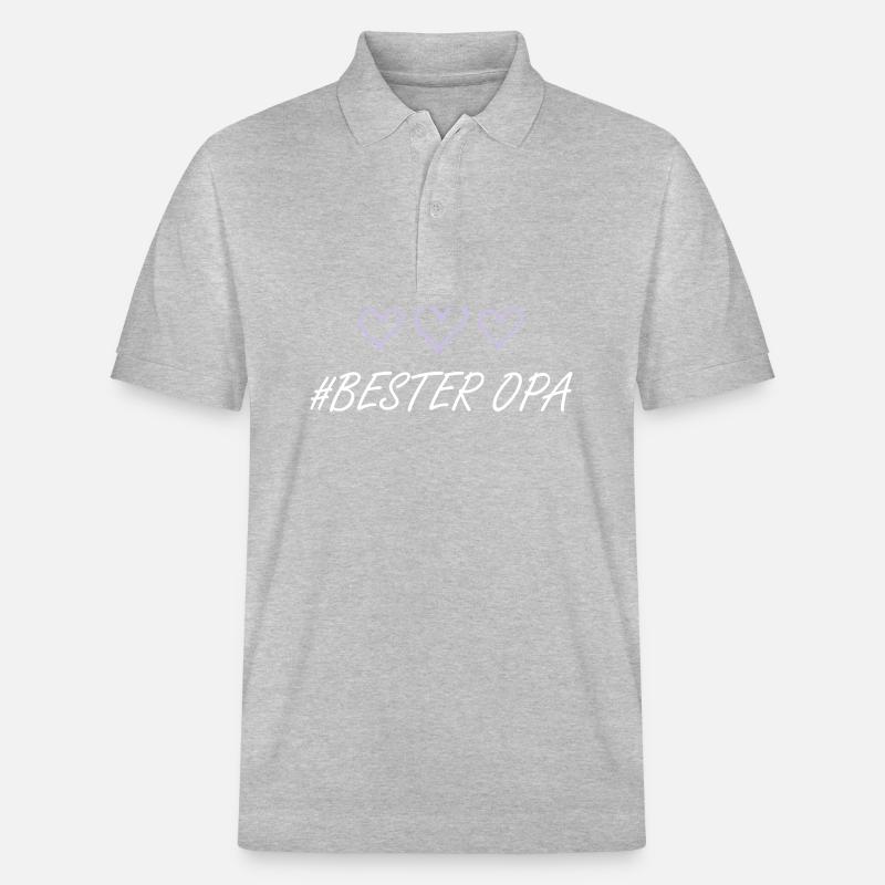 Bester Opa Herz Liebe - Stanley/Stella Unisex Bio-Poloshirt PREPSTER - Grau meliert