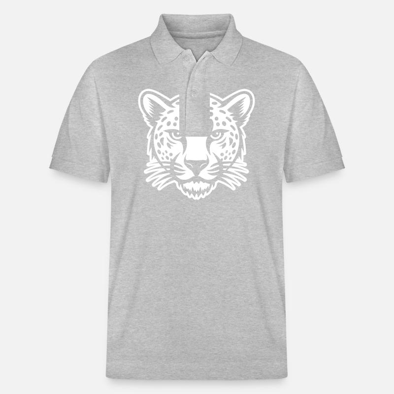 Tête de guépard - Polo PREPSTER bio Stanley/Stella Unisexe - gris chiné