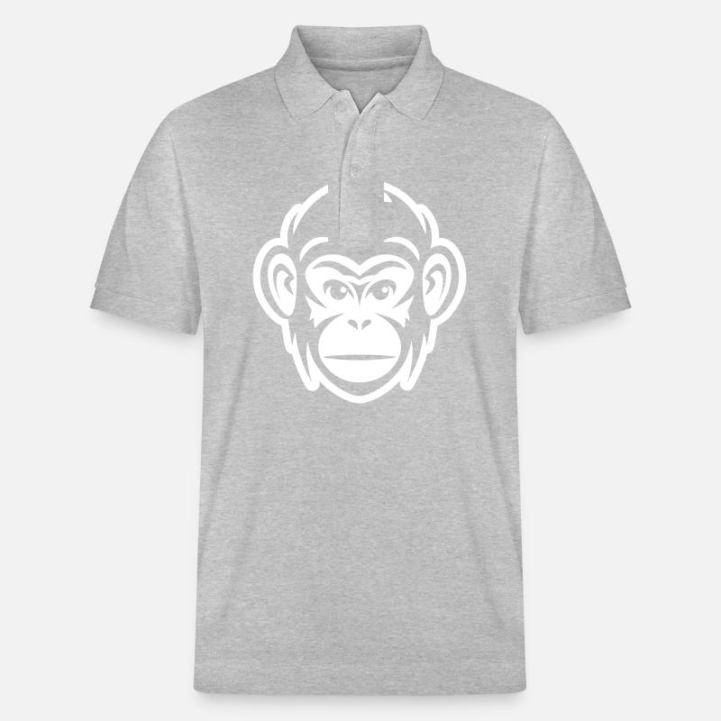 Affe Kopf - Stanley/Stella Unisex Bio-Poloshirt PREPSTER - Grau meliert