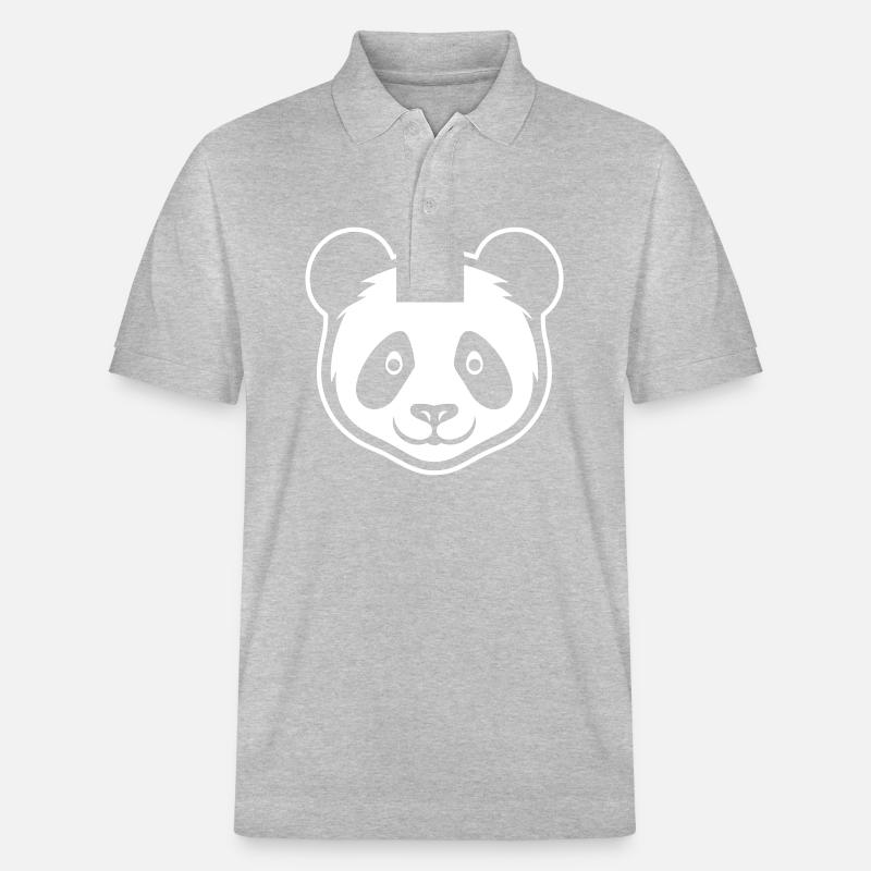 Panda Kopf - Stanley/Stella Unisex Bio-Poloshirt PREPSTER - Grau meliert