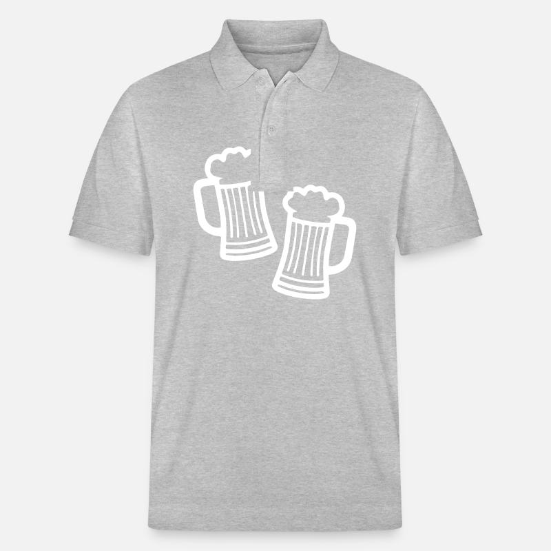 Icône de chope de bière - Polo PREPSTER bio Stanley/Stella Unisexe - gris chiné
