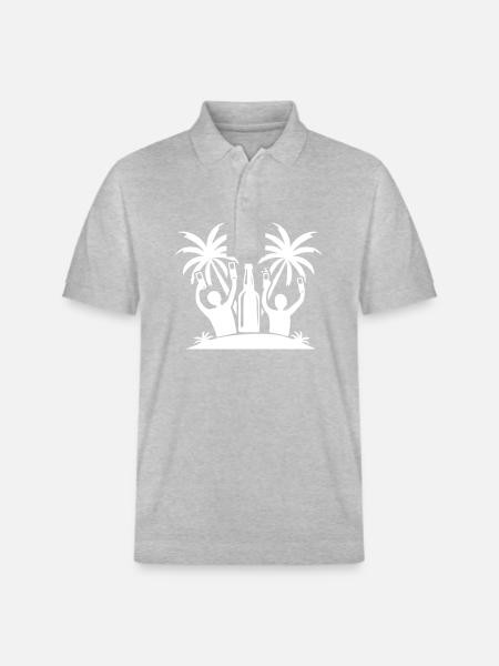 Island Party Celebrate Beer - Stanley/Stella Unisex Organic Polo Shirt PREPSTER - heather grey