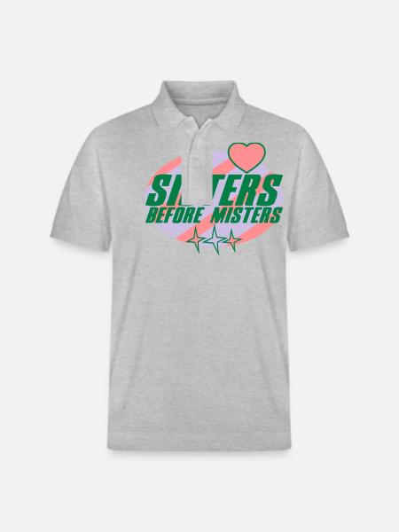 Sisters before Misters | Colors changeable - Stanley/Stella Unisex Organic Polo Shirt PREPSTER - heather grey