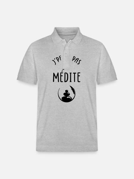 J'peux pas je médite - Polo PREPSTER bio Stanley/Stella Unisexe - gris chiné