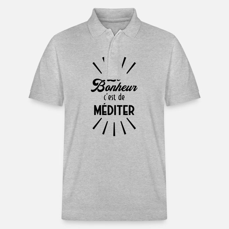 Le Bonheur c'est de méditer - Polo PREPSTER bio Stanley/Stella Unisexe - gris chiné