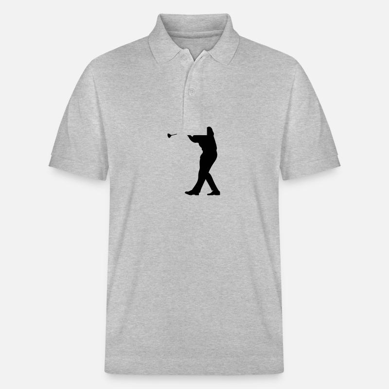 Golfer Mann Silhouette - Stanley/Stella Unisex Bio-Poloshirt PREPSTER - Grau meliert