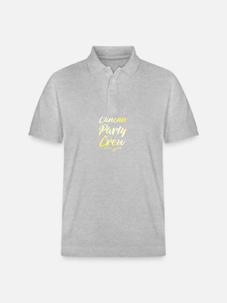 Cancun Party Crew Crown - Stanley/Stella Unisex Organic Polo Shirt PREPSTER - heather grey