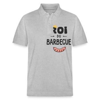 Roi du barbecue pour homme papa BBQ - Polo PREPSTER bio Stanley/Stella Unisexe - gris chiné - Devant - Roxy (174cm) & Andy (188cm)
