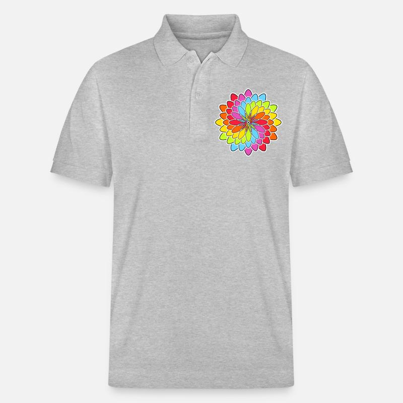 Regenbogen Blüte - Stanley/Stella Unisex Bio-Poloshirt PREPSTER - Grau meliert