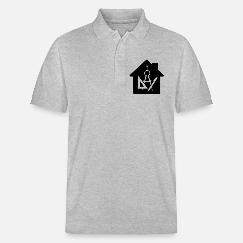 Logo maison d’architecte dessin 2 - Polo PREPSTER bio Stanley/Stella Unisexe - gris chiné