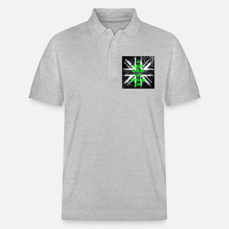 Keep Calm Spook Green - Polo PREPSTER bio Stanley/Stella Unisexe - gris chiné