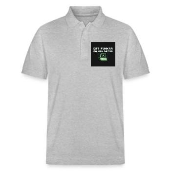 Entwickelt Humor – es funktioniert auf meinem Computer - Stanley/Stella Unisex Bio-Poloshirt PREPSTER - Grau meliert - Vorne - Roxy (174cm) & Andy (188cm)