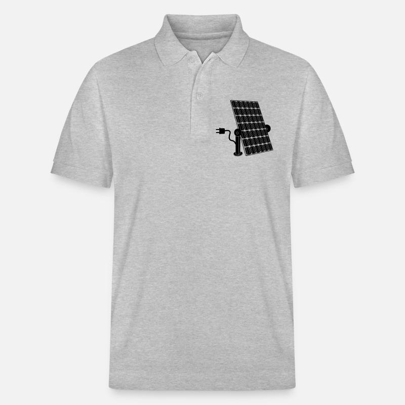 Solarpanel mit Stecker - Stanley/Stella Unisex Bio-Poloshirt PREPSTER - Grau meliert
