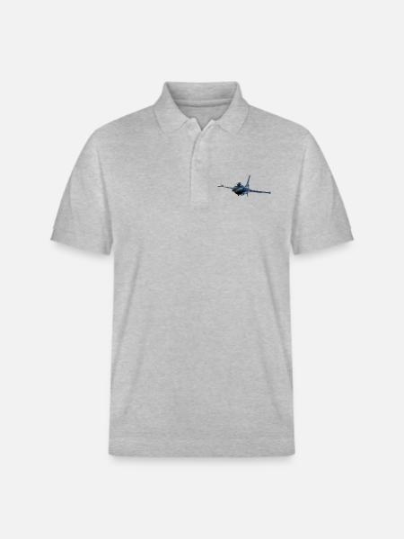 Jet F-16 Fighting Falcon - Stanley/Stella Unisex Organic Polo Shirt PREPSTER - heather grey
