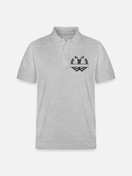 Motorradmechaniker- oder Werkstattlogo - Stanley/Stella Unisex Bio-Poloshirt PREPSTER - Grau meliert