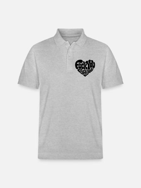 Fick dich, Herz – Sarkastisch - Stanley/Stella Unisex Bio-Poloshirt PREPSTER - Grau meliert