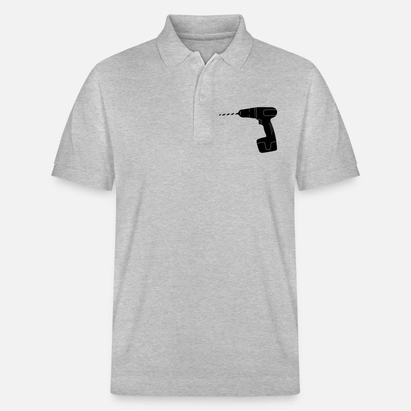 Logo de perceuse à outils - Polo PREPSTER bio Stanley/Stella Unisexe - gris chiné