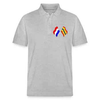 Drapeau des Pays-Bas, Overijssel croisé - Polo PREPSTER bio Stanley/Stella Unisexe - gris chiné - Devant - Roxy (174cm) & Andy (188cm)