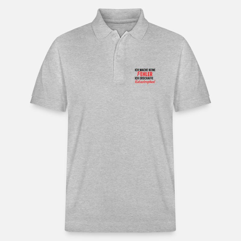 Ich erschaffe Katastrophen Fehlerfrei - Stanley/Stella Unisex Bio-Poloshirt PREPSTER - Grau meliert